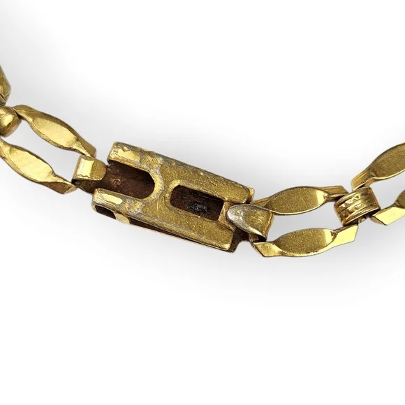 Sigma Phi Epsilon Chain Bracelet Satin Gold Plated Vintage Fraternity Shield 7" - Picture 7 of 10